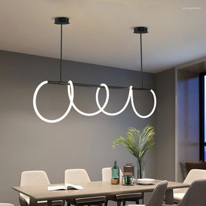 Chandeliers Creative Personalized Chandelier Postmodern Designer Long LED Restaurant Bar Taipei Europe Minimalist And Luxurious Office Desk