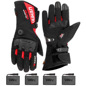 Five Fingers Gloves DUHAN Waterproof Motorcycle Heated Guantes Motorbike Riding Heating Touch Screen Gant Moto 3 Colors 230823
