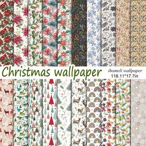 Wallpapers 3M Christmas Series Self-adhesive Tiling Wallpaper Removable PVC Living Room Renovation Wall Stickers Waterproof