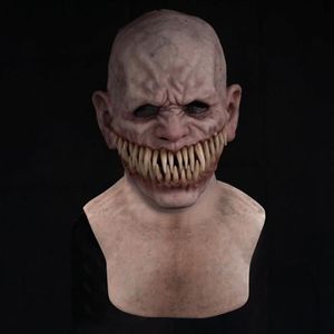 Inne imprezy imprezowe Fangs Pełna maska ​​lateksowa na Halloween przerażające przerażające zmarszczki twarz Cosplay Dekoracja Mascherine296r