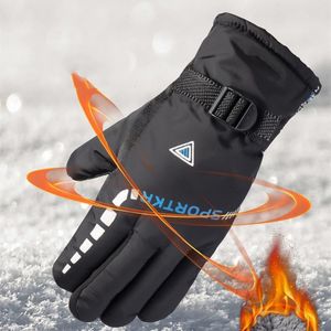 5本の指の手袋の男性冬のスキーウインドプルーフサー​​マルアウトドアスポーツサイクリングバイク自転車オートバイハイキングキャンプハンドウォーム230823