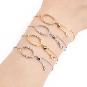 Link Bracelets Bracelet HADIYANA Beautiful Color Bead For Women Charms Jewelry Bridesmaids Gifts SL4047 Wedding Bridal Accessories