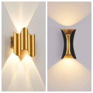 Wall Lamp Aluminum Golden Body LED Light Outdoor Waterproof IP65 Porch Garden Sconce Balcony AC110V 220V