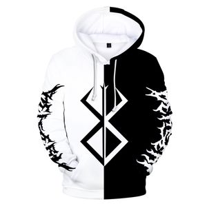 Erkek Hoodies Sweatshirts Erkekler Berserker Sweatshirt Japon Anime 3D Baskılı Uzun Kollu Kazak Büyük Boy Gotik Harajuku Kış 230822