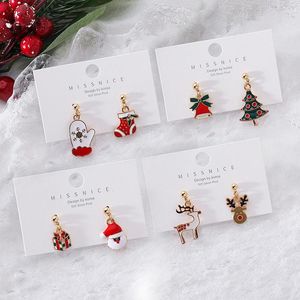 Stud Earrings 2023 Christmas Jewelry Cute Small Snowman Tree Snowflake Santa Claus Elk For Women Girls Gift Pendientes