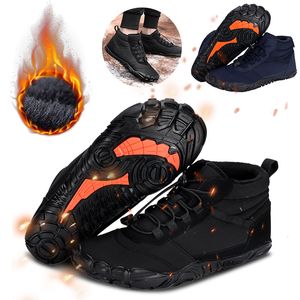 Säkerhetsskor 1 par unisex Hightop Barefoot Winter Men Kvinnor vadderade och vattentäta löpande nonslip andas för utomhuspromenad 230822