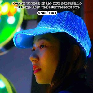 L Fiber Optic Cap 3.7V 450mAh USB Rechargeable Luminous Baseball Cap Adjustable RGB LED Glowing Hat Light up Party Cap with 7 HKD230823