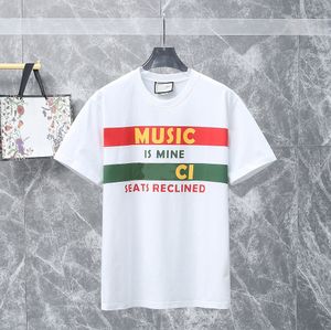 Summer fashion High street cotton T-shirt Sweatshirt T-shirt pullover T-shirt Breathable men and women striped printed casual short-sleeved T-shirt two colors