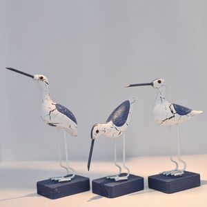 Oggetti decorativi Figurine in legno uccelli marini marittimi sculture in stile mediterraneo decorazione domestica artigianato y4qc 230823