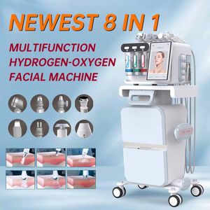 Portátil 8 en 1 Microdermoabrasión Hydra Máquina facial Sistema de diagnóstico facial RF Estiramiento facial SkinScrubber Pulverizador de oxígeno Limpieza profunda uso en el hogar