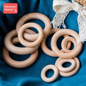 Teethers Toys Wooden Ring Baby Teether Circle Beech Natural Wood Rodent Teething Rings Nursing DIY Bracelet Ornaments Accessories 230822