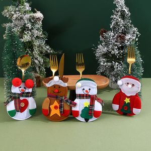 Christmas Decorations Christmas Cutlery Holders Fork Knife Spooon Covers Tableware Covers Holder Bag Suit Pockets Xmas Tree Party Decorations Dinner Table Decor