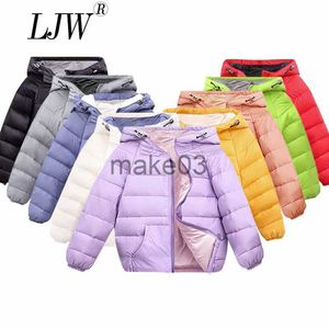 Casaco para baixo 2023winter New Products Lightweight Down Jacket Boys and Girls Candy Color Color Lightweight Children Down Jacket 28 Ye J230823