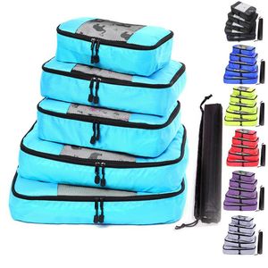 Duffel Bags 6PCS Set Travel Storage Bag Gepäck Organisatoren Packen Würfel Home Ganz Sortierbeutel große Kapazität tragbar