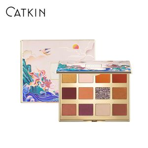 Eye Shadow Catkin Eyeshadow Palette Makeup Matte Shimmer 12 Färger Mycket pigmenterad krämig textur Naturlig brons Neutral kosmetik S 230822