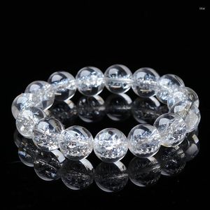 Strand Natural Snowflake White Crystal Bracelet 8/10/12/14mm Beads Himalaya Clear Quartzs Stone Bracelets Fashion Jewelry