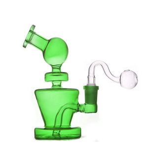 1pcs 14mm dişi cam bong nargile sigara su boruları renkli kafa dab kuleleri küçük fıskık beher bager bong recycle ashcatcher bong ile erkek cam yağ brülör boru