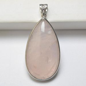 Подвесные ожерелья натуральные розовые кварцевые камни для водной капля драгоценный камень модные украшения S3080