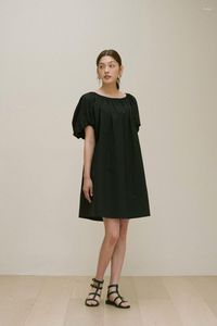 Casual Dresses Fashion Temperament Short Dress Women's Off-the-Shoulder Sexig Puff Sleeve Mini Black Clothing for Female