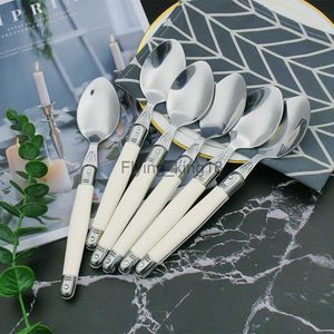 4/6/24PCS Ivory White Silverware Laguiole из нержавеющей стали.