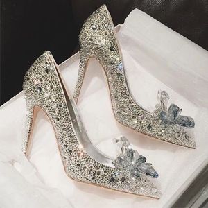 High Dress 986 Toe Women Heels Pointed Pumps Woman Crystal Wedding Shoes 5Cm 7Cm 9Cm Heel Big Size 230822 629 418