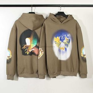 Spegnere le felpe con cappuccio da maschere Streetwear Streetwear American High Street Fashion Brand Kanyes Stesso Kanyes Abstract Oil Painting Hoodie per uomini e donne