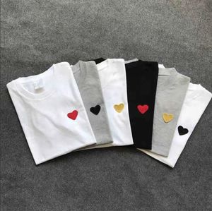 24 Color Play Fashion Mens Play T Shirt Designer Red Heart Casual Women T-Shirts Cotton Embroidery Short Sleeve Summer tops Tee