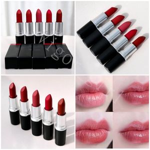 M Lippenstift für Mädchen Populär Lip Cosmetics mit Röhrchen hochwertiger Multi -Farb -Samt Teddy Ruby Woo Lady Danger Chili Ruby Woo Luster Lipstick Rouge A Levres 3G Schnelles Schiff