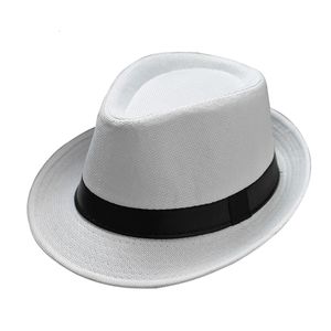 Breda brimhattar hink sommaren fedora hatt för män fashionabla eleganta vintage svarta kvinnor vit röd panama topp jazz strand unisex klassisk cap 230822