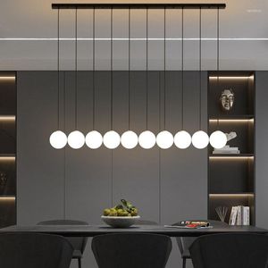 Lampadiers Minimalist Bianco in vetro Bianco lampadario sala da pranzo Lampada sospesa G9 Bulbo Cord Regolabile Riferenne Apparecchi di illuminazione