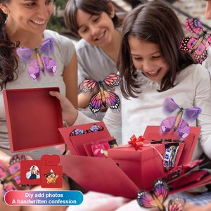 Present Wrap Creative Butterfly Explosion Box Magical Flying Surprise Diy Puzzle Handmade Valentine's Day 230822