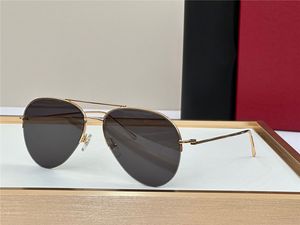 Novos óculos de sol piloto de design de moda 0237S K Gold Half Frame Classic Classic e Popular Style Versátil Outdoor UV400 Protection Eyewear