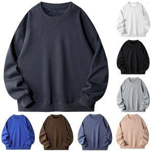 Men's T Shirts Autumn And Winter 400g Imitation Chinese Cotton H Solid Round Neck Sweater Fashion Casual Versatile