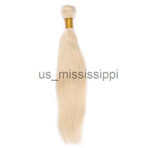 Syntetyczne peruki eeewigs ludzkie włosy wątek 613# blond ludzkie dziewicze włosy proste pakiet 1pcs Double Weft Weave x0823