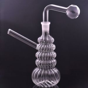 100st Glass Oil Burner Bong Water Pipes 7Im 14mm Female Thick Clear Pyrex Beaker Bongs For Smoking Oil Rigs Beaker Bong With Downstem Oil Burner Nail Pipe