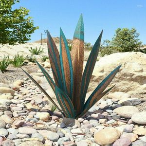 Gartendekorationen Simulation Art Agave Pflanzenschmuck DIY Rustikale Metallskulptur für Outdoor P31E