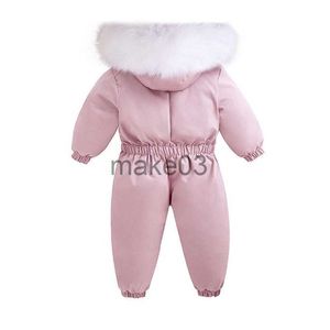 Copertura giù 2023 inverno caldo 2 3 4 anni per bambini a bassa pelliccia di pelliccia con cappuccio da neve per neonati Slimwaist salta parka bambina boys boys gomanper j230823