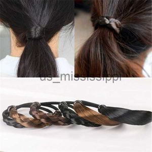 Synthetic Wigs Women Girl's Straight Elastic Hair Band Fashion Cute Hair Ropes Scrunchie Ponytail Holder Hairband Hair Accessories x0823