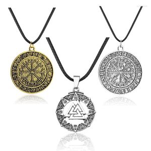 Hänge halsband män halsband viking odin symbol rune amulet allierad kedja kompass vegvisir mode papper plan punk