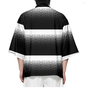 Etnisk kläder mode kimono män kvinnor lutning tryckt cardigan haori obi asiatiska kläder harajuku japanska stil toppar