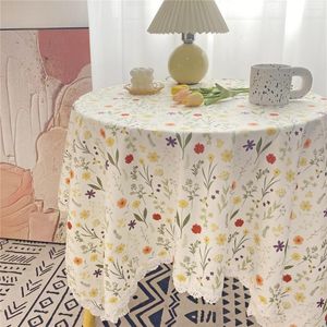 Table Cloth Retro Flower Round Tablecloth Coffee Nappe De Mariage Cover Furniture For Birthday Party