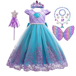 Flickans klänningar Girls Mermaid Cosplay Costume Kids Birthday Present Princess Dress Children Purim Holiday Party Clothes for Carnival 310T 230822