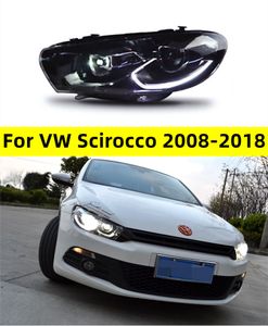 Främre strålkastare för VW Scirocco 20 08-20 18 Uppgradering LED långt och nära lampor Led Running Headlamp Streamer Turn Signal