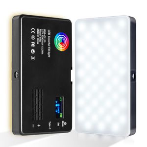 RGB LED Camera Light, Full Color Output Video Lamp Kit, Dimmable 2500K-8500K Bi-Color Panel, CRI 95