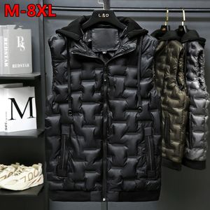 Men s Vests brand Autumn Winter Men Cotton Vest Jacket Sleeveless Down Waistcoat Male Casual Coat Plus Size 8XL 230822