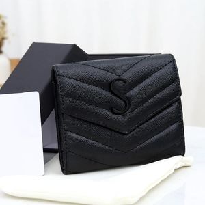 Klassisk kuvertkompakt trifold plånbok präglad läder kort plånbok passhållare designer plånbok kuvertpåse