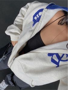 Женские куртки женщин хип-хоп-стрит-одежда в куртке готическая писем с принтом Harajuku Y2K Эстетическая винтажная гранж панк-пиджак на молнии 230822