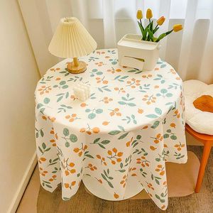 Table Cloth Vintage Floral Ins Plaid Round Square Tablecloth Dormitory Student Desk Meal Background