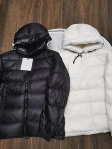 Mens Down Parkas per la giacca da design del marchio invernale Donne giù per abbigliamento da esterno caldo con lettera di abbigliamento con cappuccio bianco S-2xl