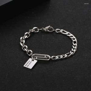 Link Bracelets Bracelete masculino Titanium Aço Personalidade Hip Hop Punk Girl Rock Star Jewelry